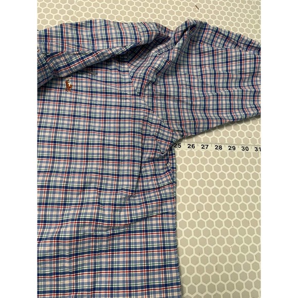 Ralph Lauren Men’s Button Up Shirt Long Sleeve XXL Slim Fit Stretch Oxford Blue - Picture 7 of 8
